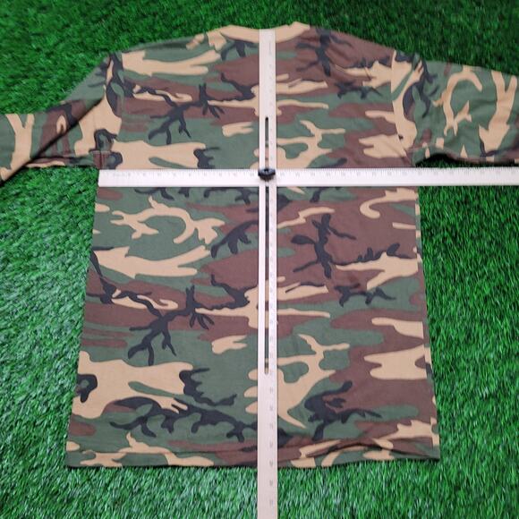 VTG 90s Badger USA Made Woodland Long Sleeve Camo T-Shirt Mens Large - Picture 5 of 11